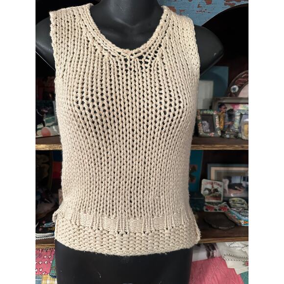 MALO THICK CHUNKY KNIT SOFTEST CASHMERE/SILK SLEEVELESS TOP 40 - Picture 1 of 13